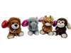 Four animals hold balloons